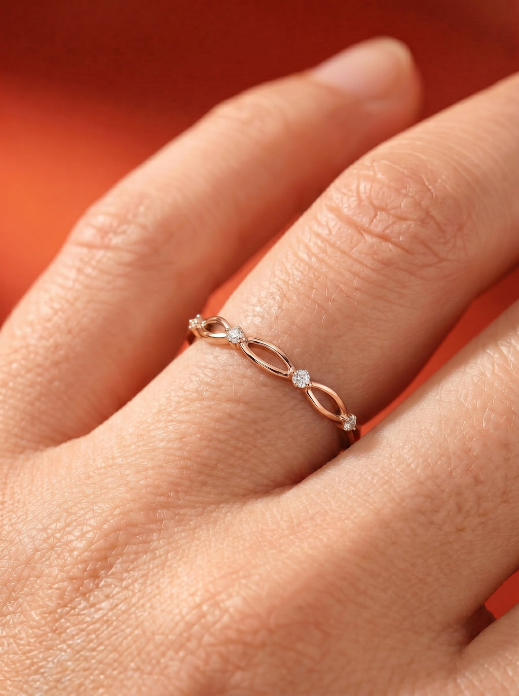 Lab Grown Diamond Intertwined Wave Pavé Band Ring