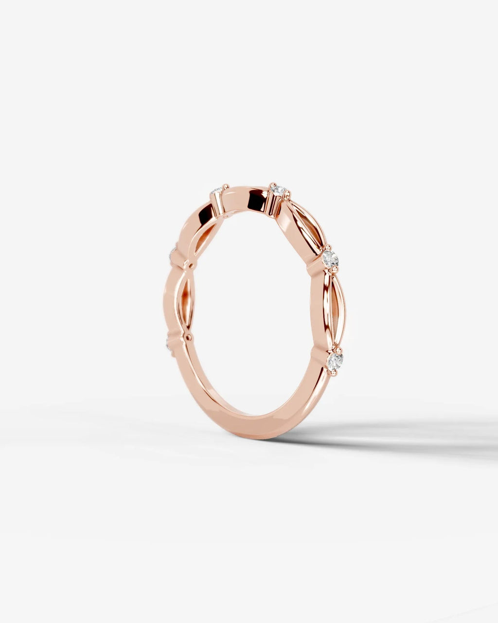 Lab Grown Diamond Open Link Side Stone Ring