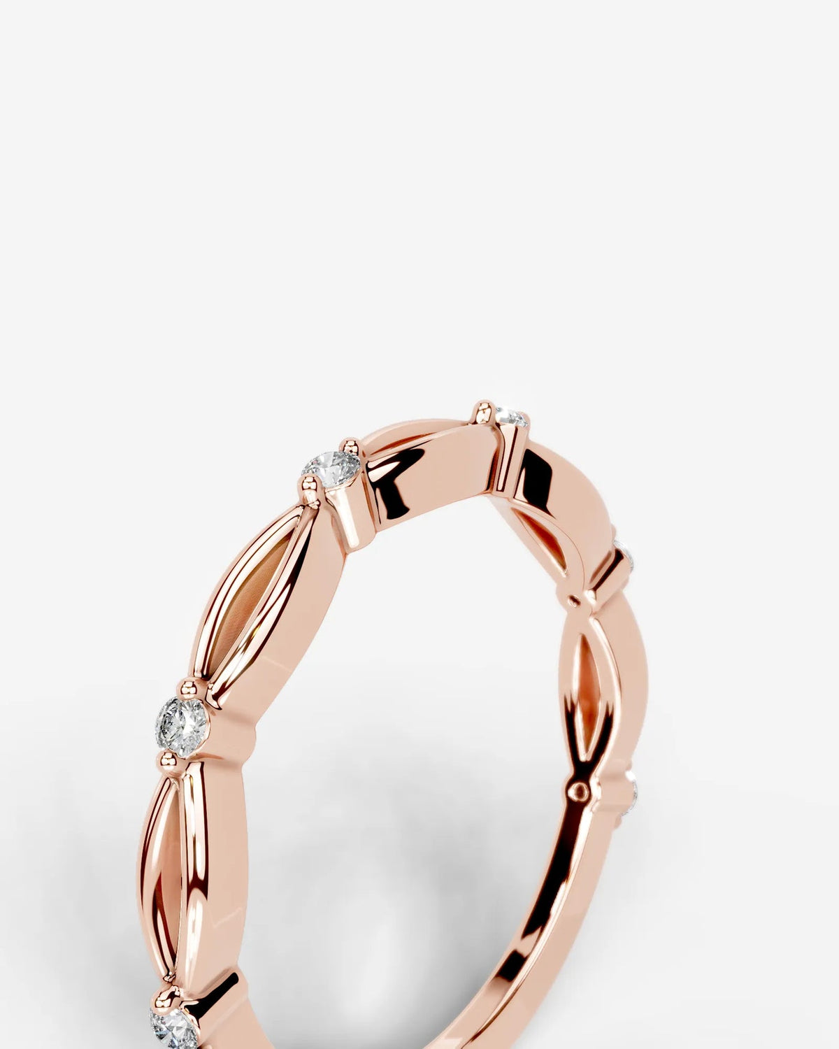 Lab Grown Diamond Open Link Side Stone Ring