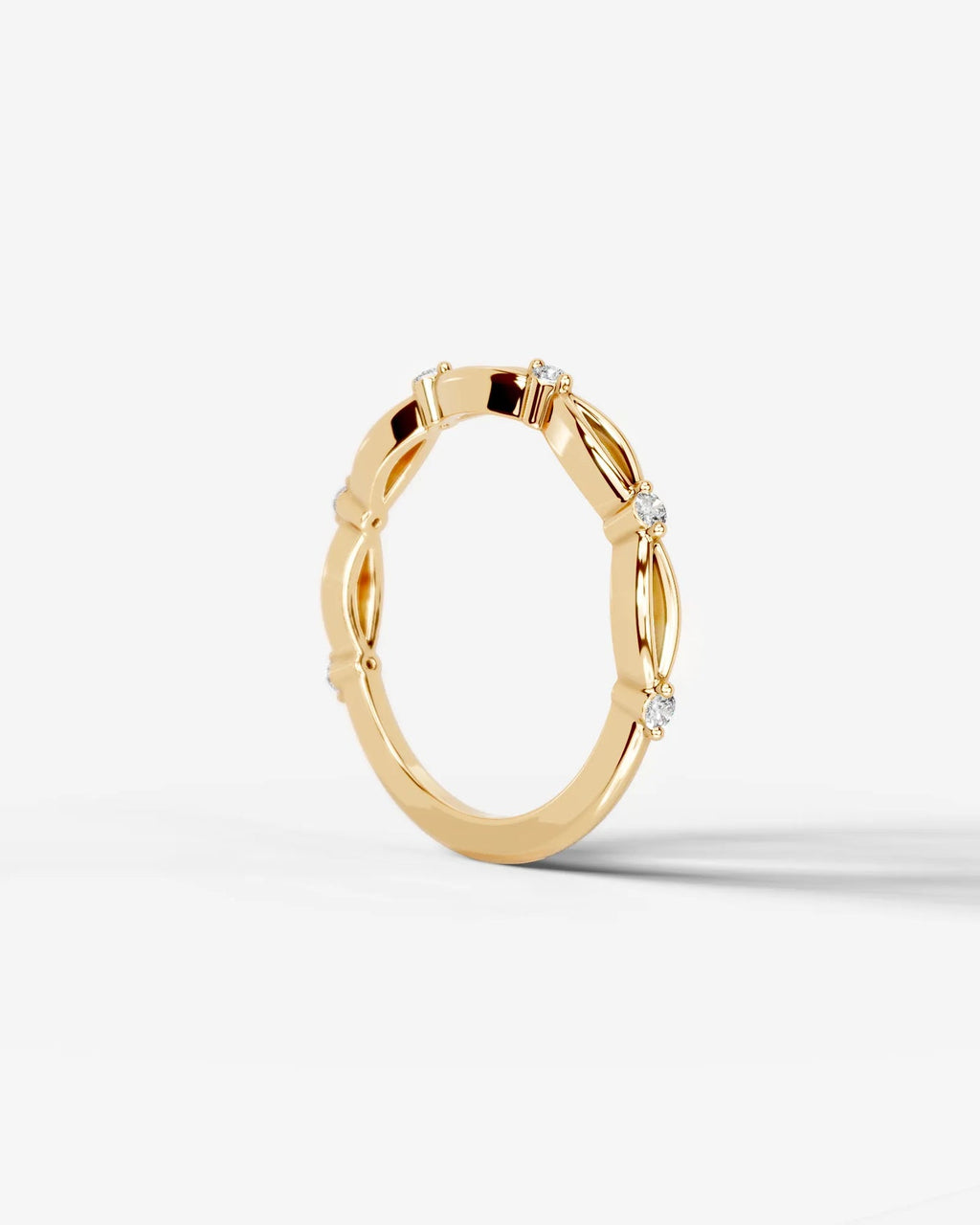 Lab Grown Diamond Intertwined Wave Pavé Band Ring