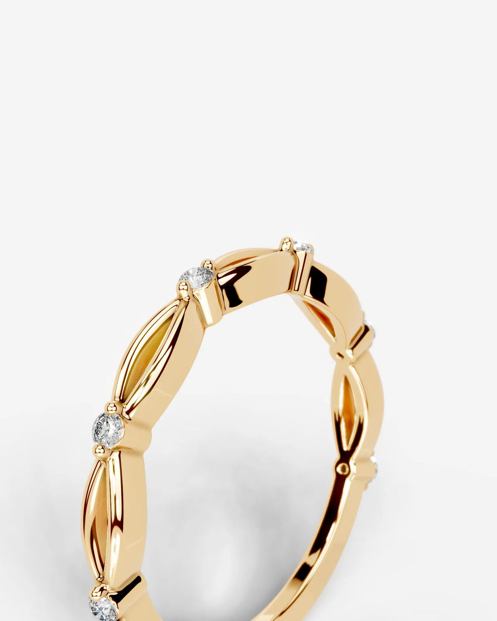Lab Grown Diamond Intertwined Wave Pavé Band Ring