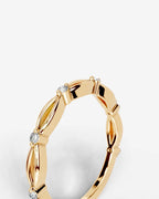 Lab Grown Diamond Intertwined Wave Pavé Band Ring