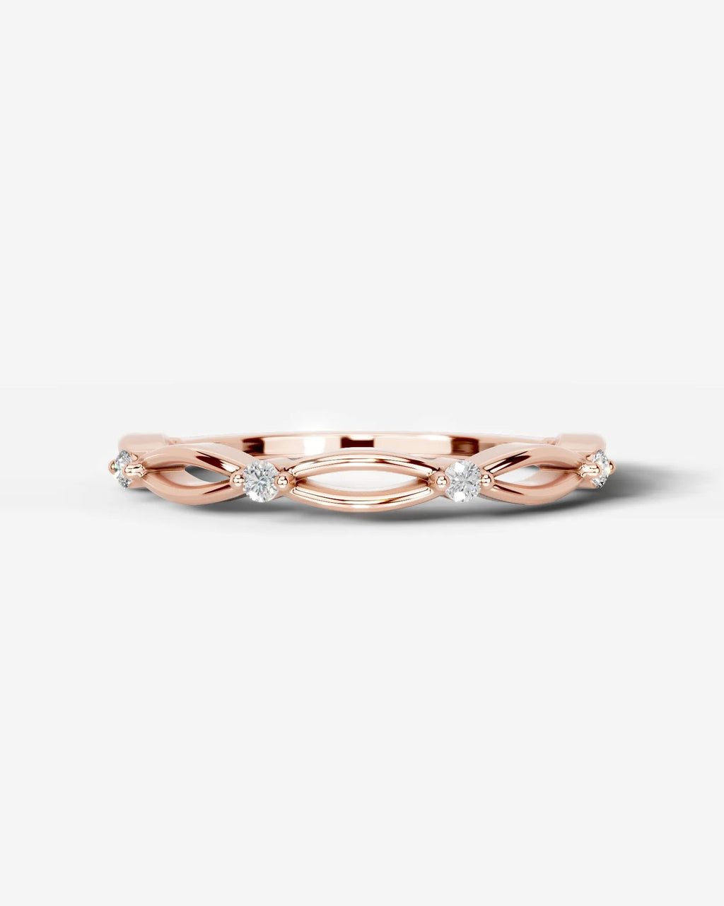 Lab Grown Diamond Open Link Side Stone Ring