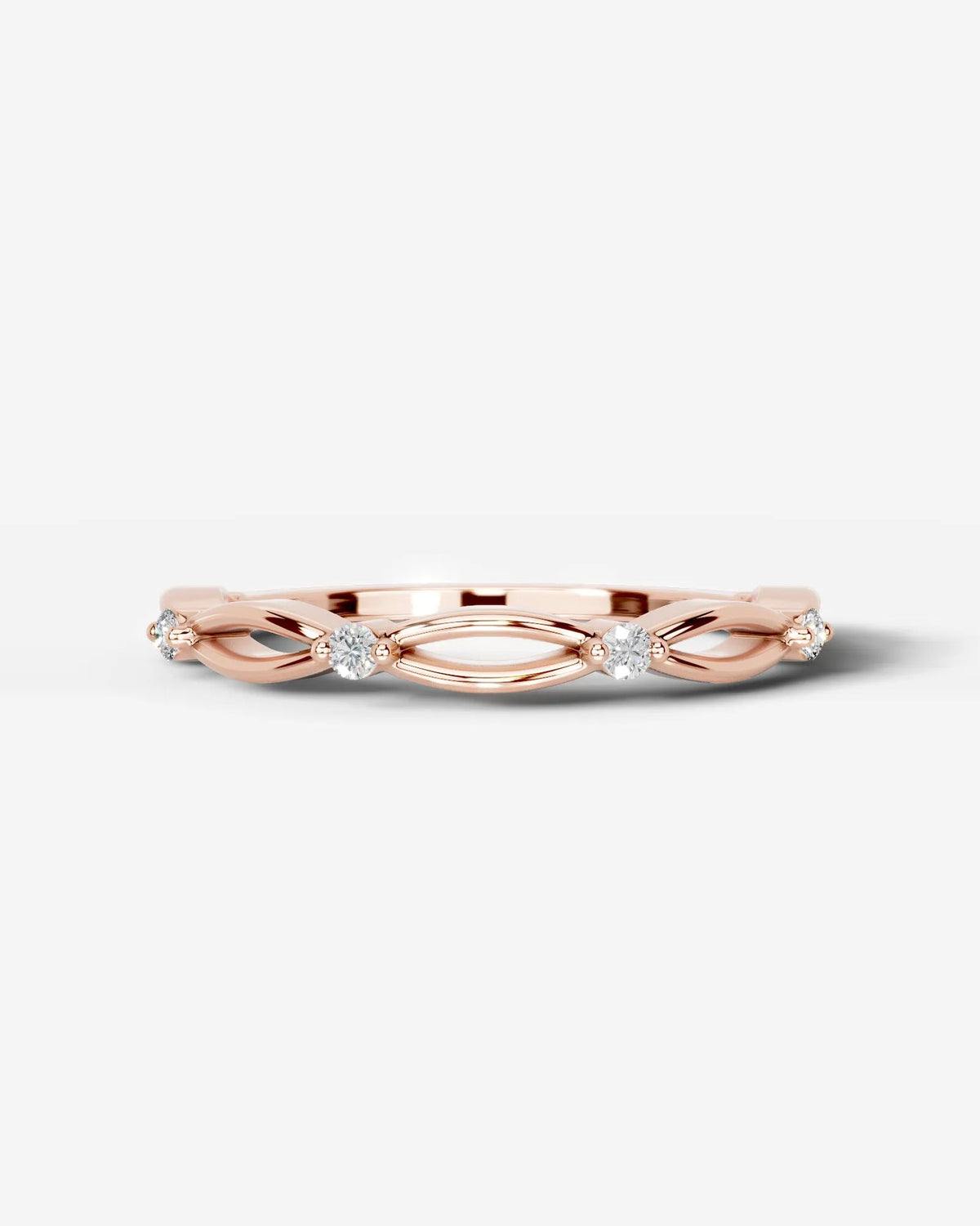 Lab Grown Diamond Open Link Side Stone Ring