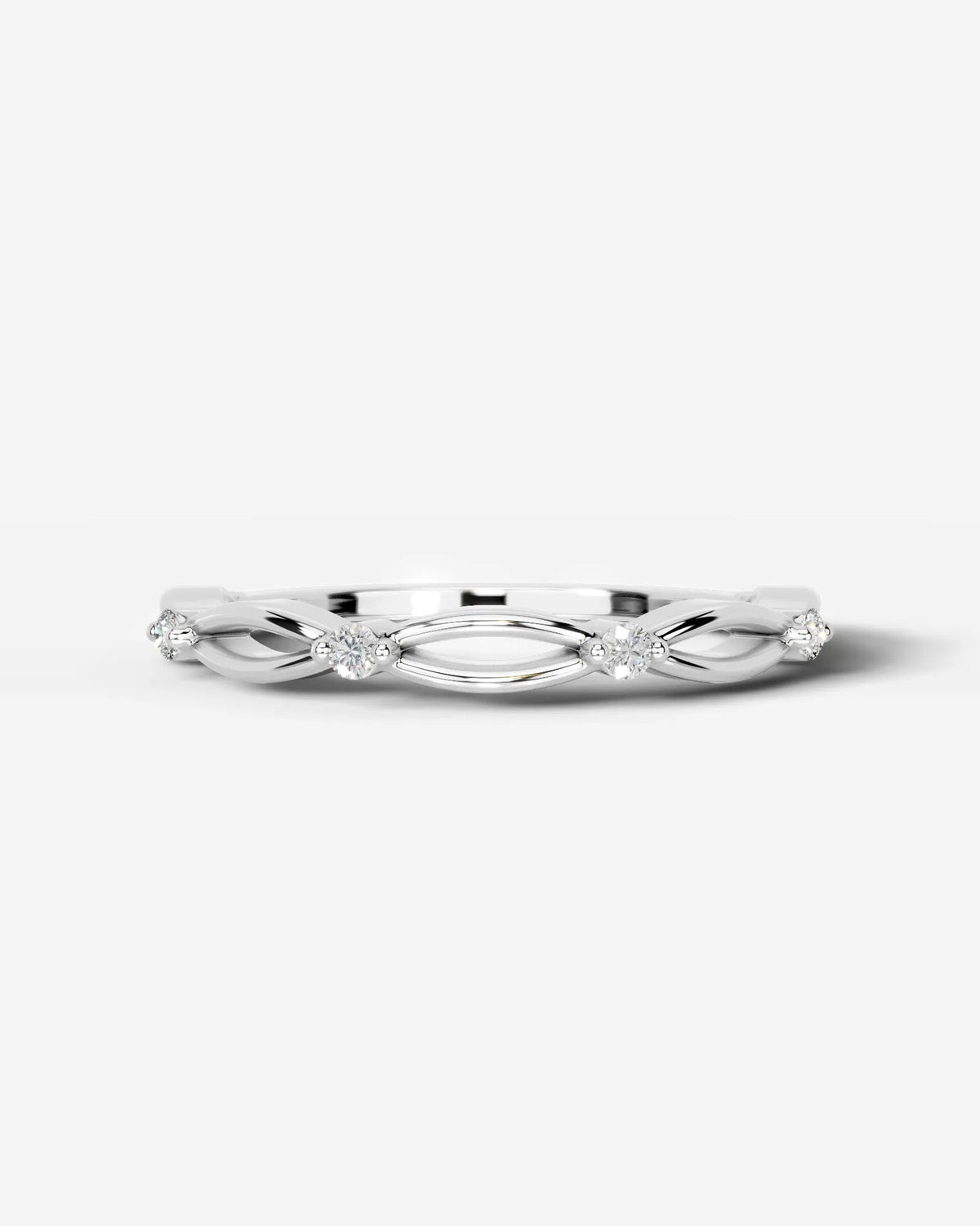 Lab Grown Diamond Intertwined Wave Pavé Band Ring