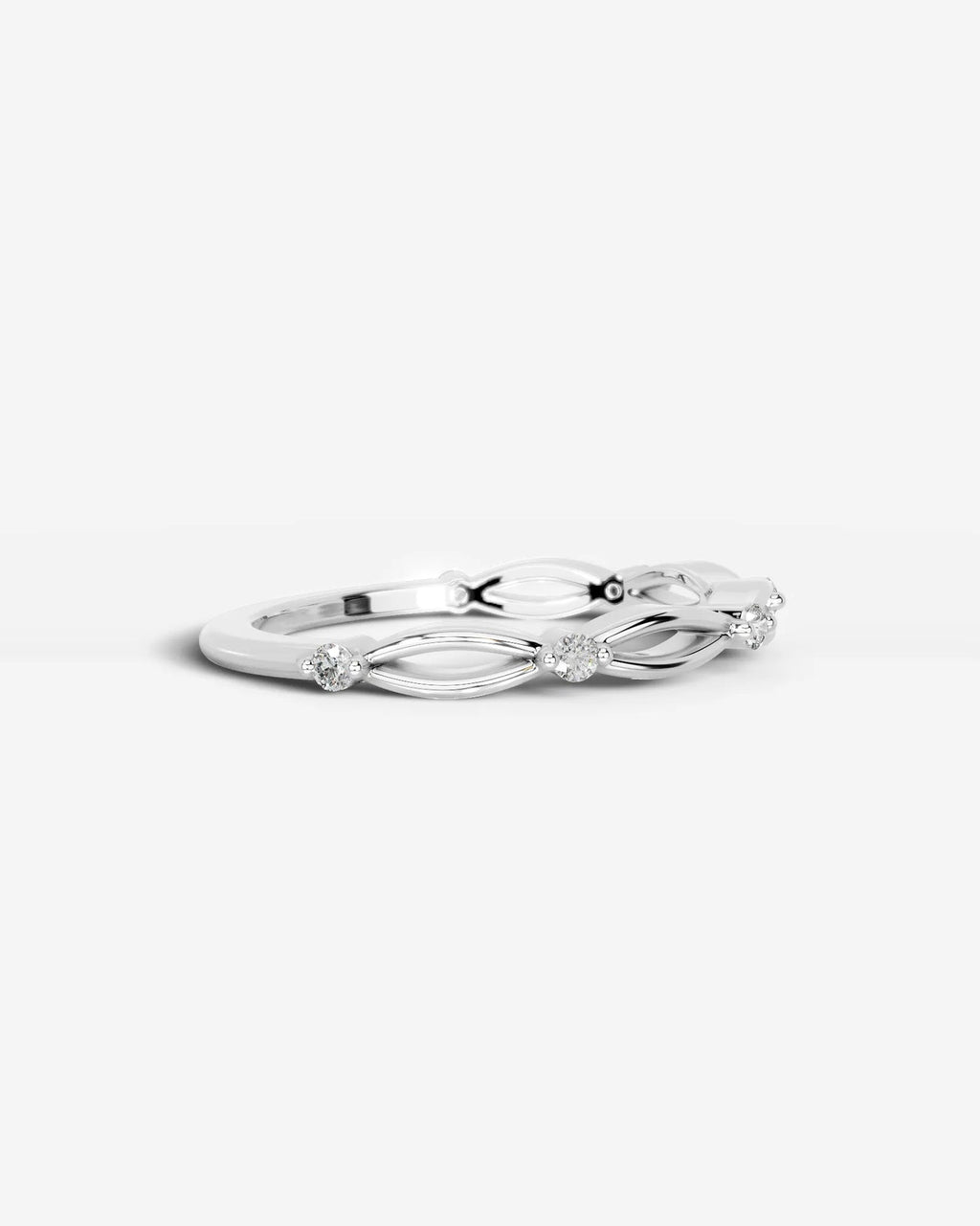 Lab Grown Diamond Open Link Side Stone Ring