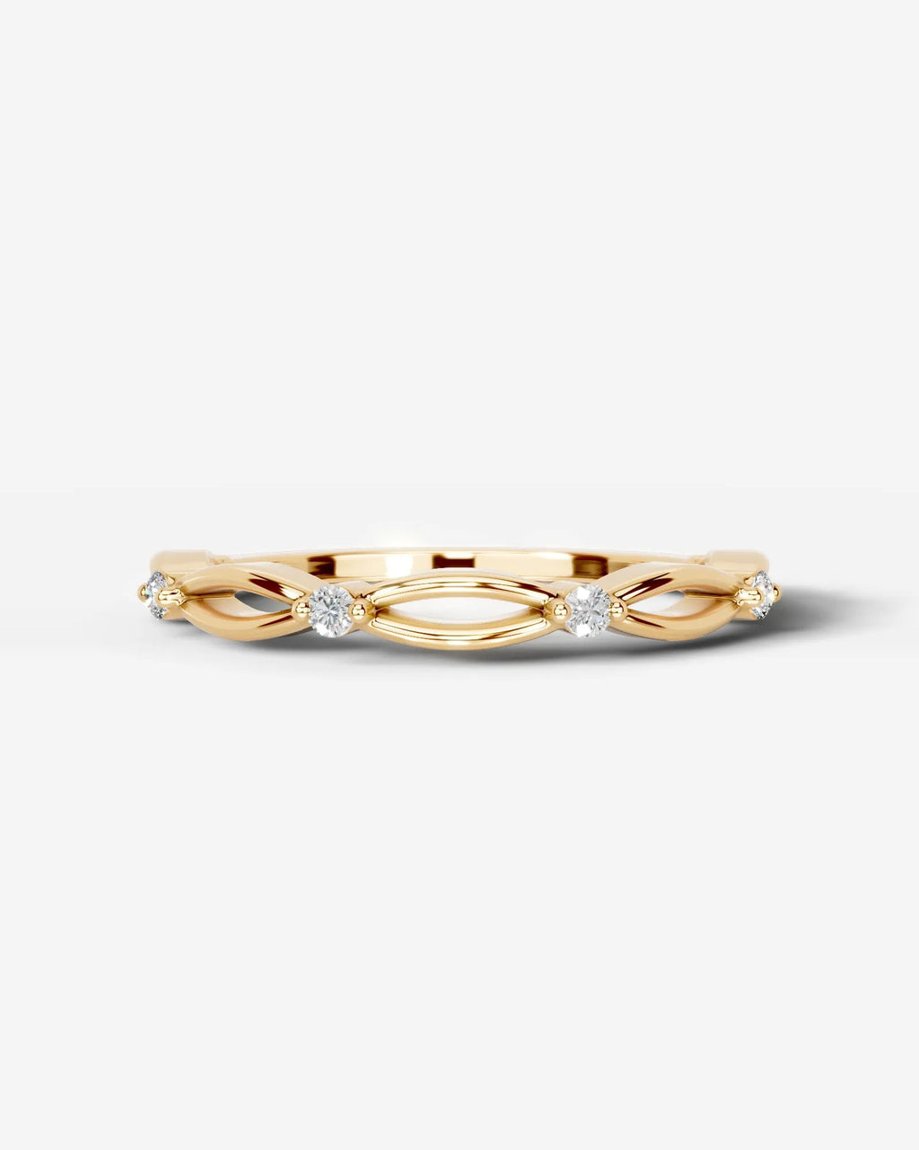 Lab Grown Diamond Intertwined Wave Pavé Band Ring