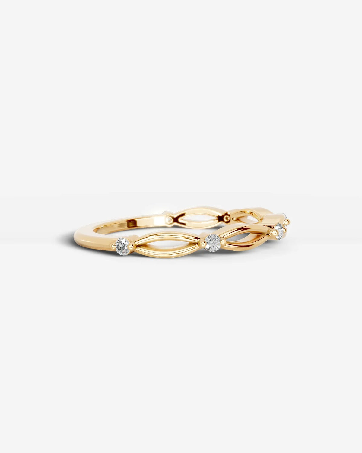 Lab Grown Diamond Intertwined Wave Pavé Band Ring