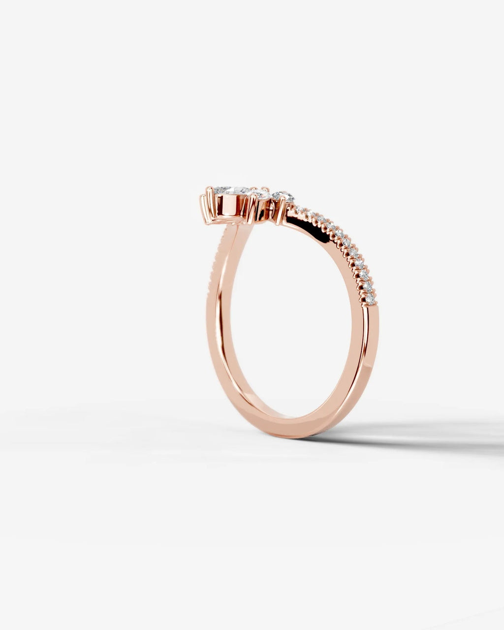 Lab Grown Diamond Curved Marquise Cluster Band Ring