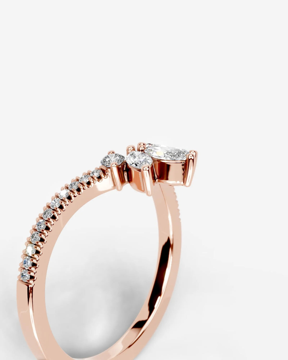 Lab Grown Diamond Curved Marquise Cluster Band Ring
