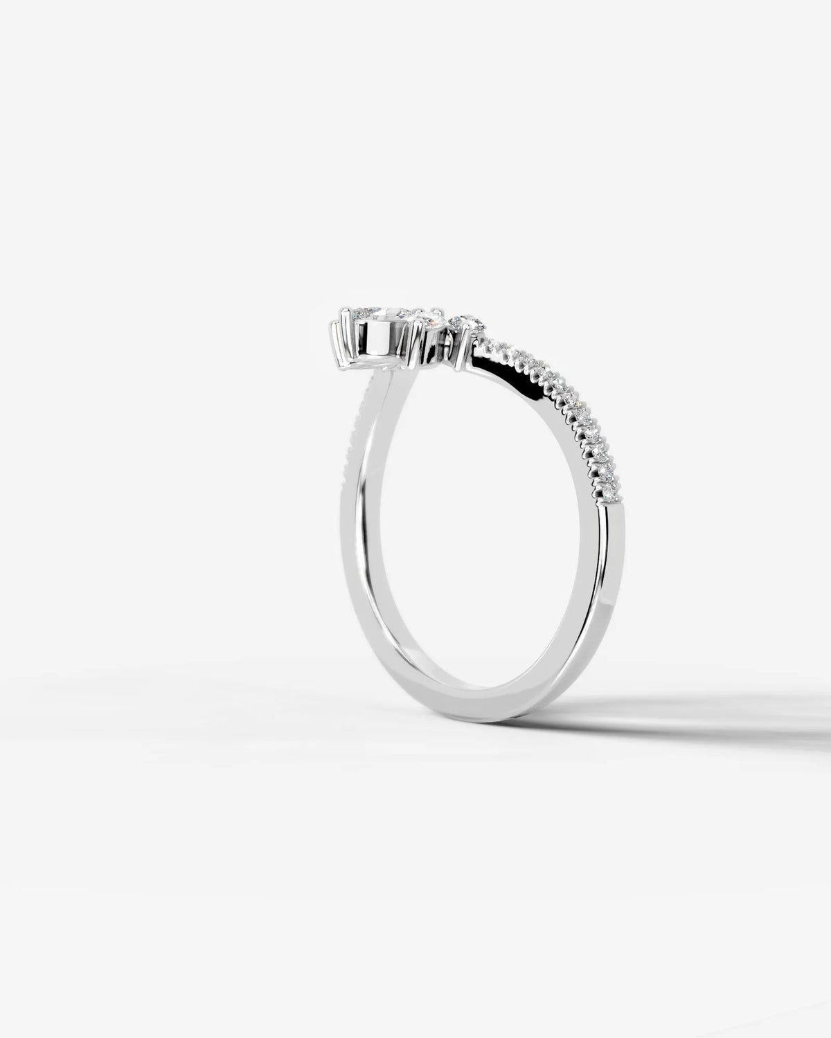 Lab Grown Diamond Curved Marquise Cluster Band Ring
