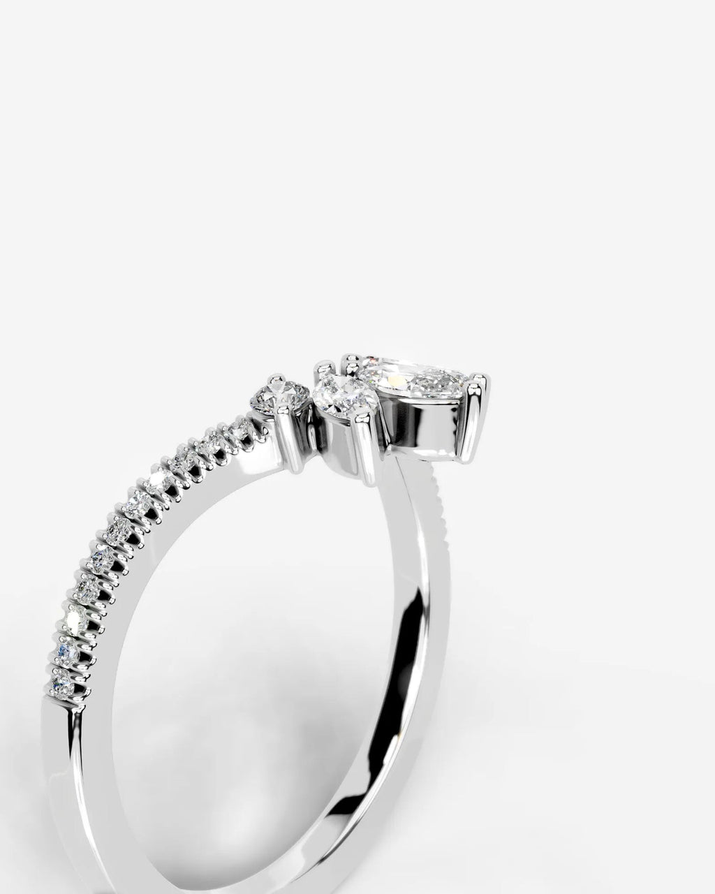 Lab Grown Diamond Curved Marquise Cluster Band Ring