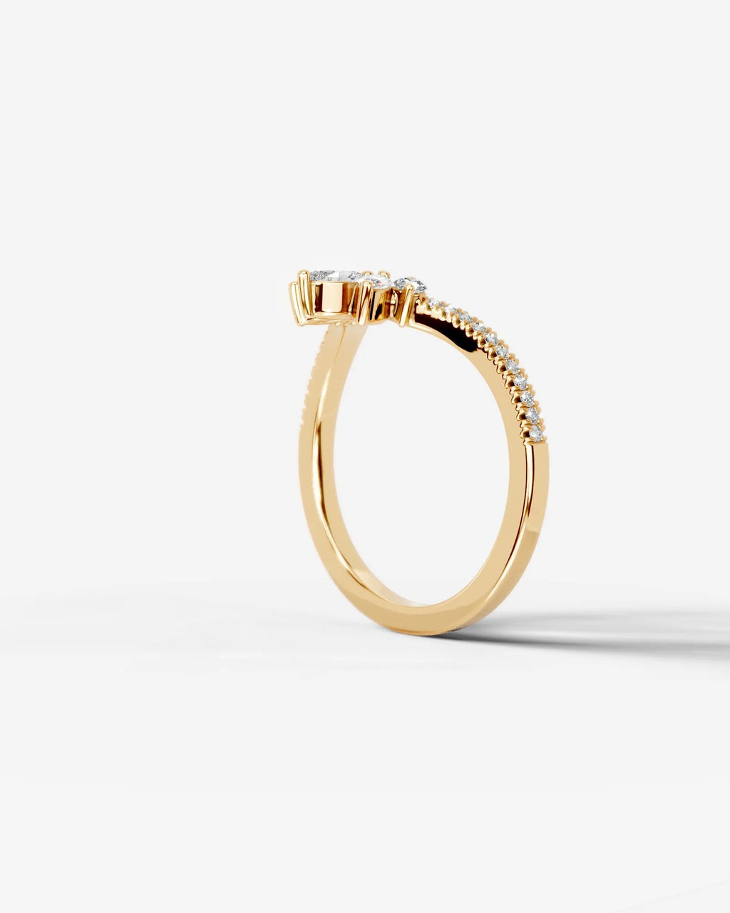 Lab Grown Diamond Curved Marquise Cluster Band Ring