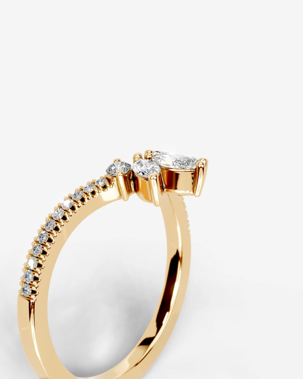 Lab Grown Diamond Curved Marquise Cluster Band Ring