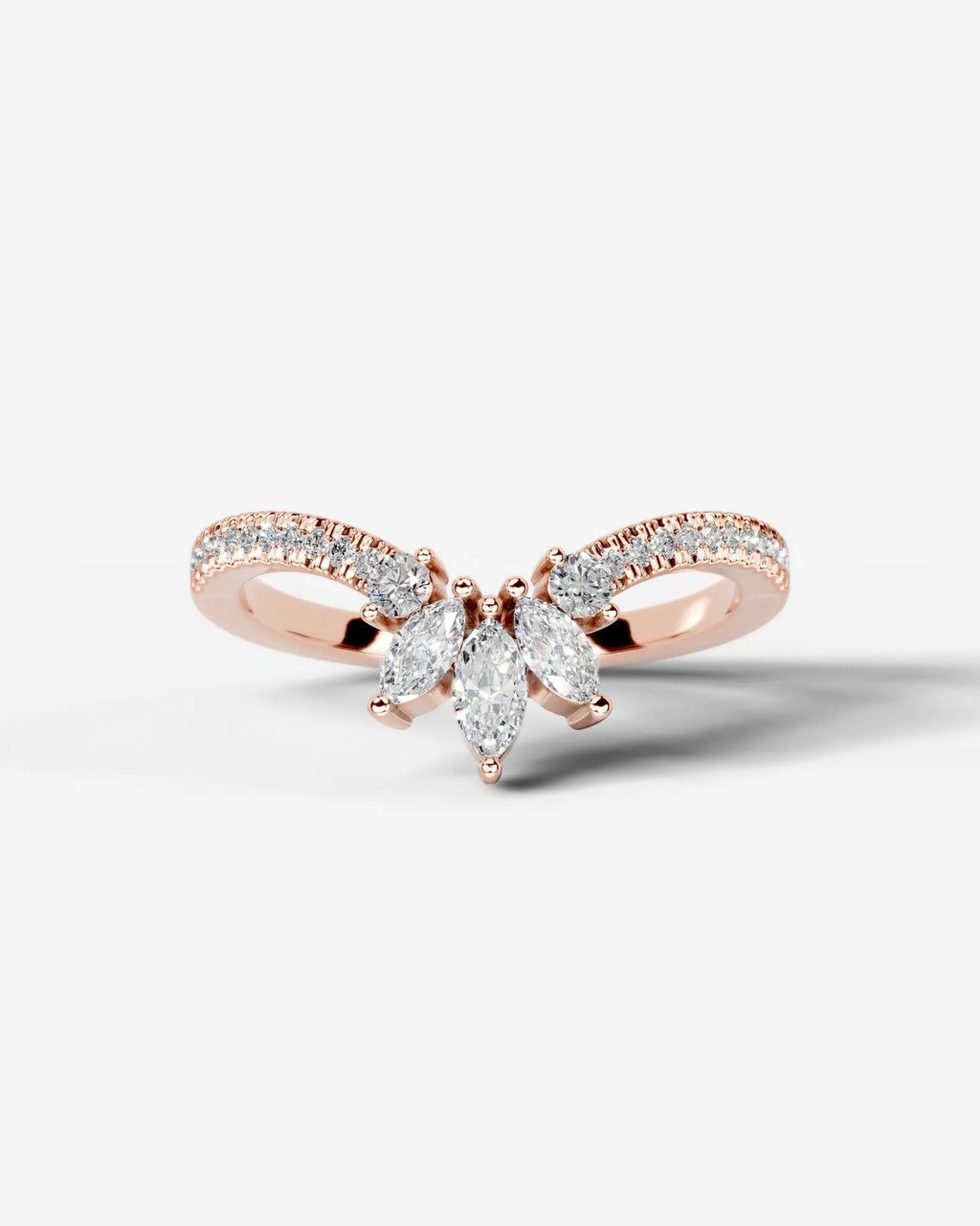 Lab Grown Diamond Curved Marquise Cluster Band Ring