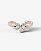 Lab Grown Diamond Curved Marquise Cluster Band Ring