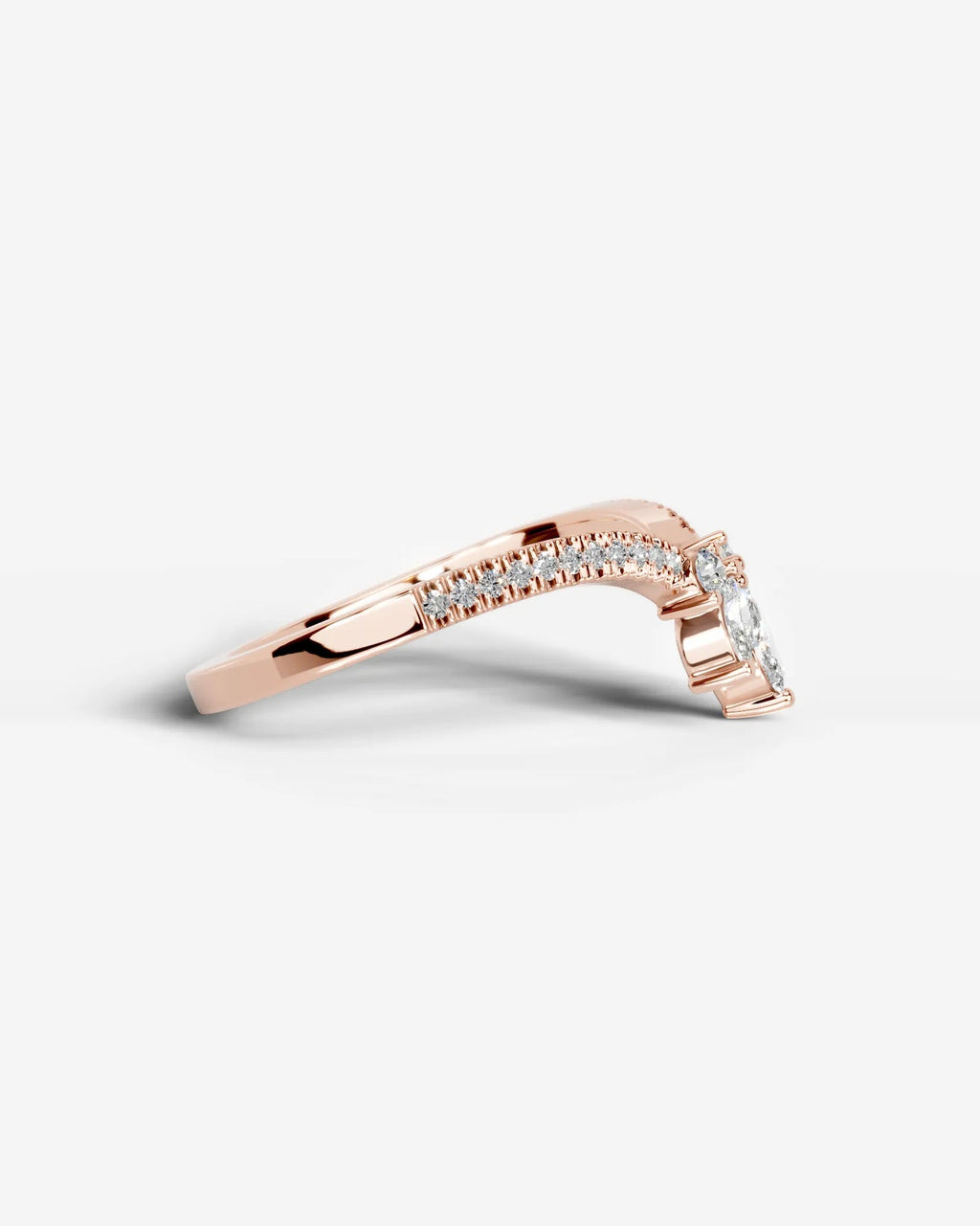 Lab Grown Diamond Curved Marquise Cluster Band Ring