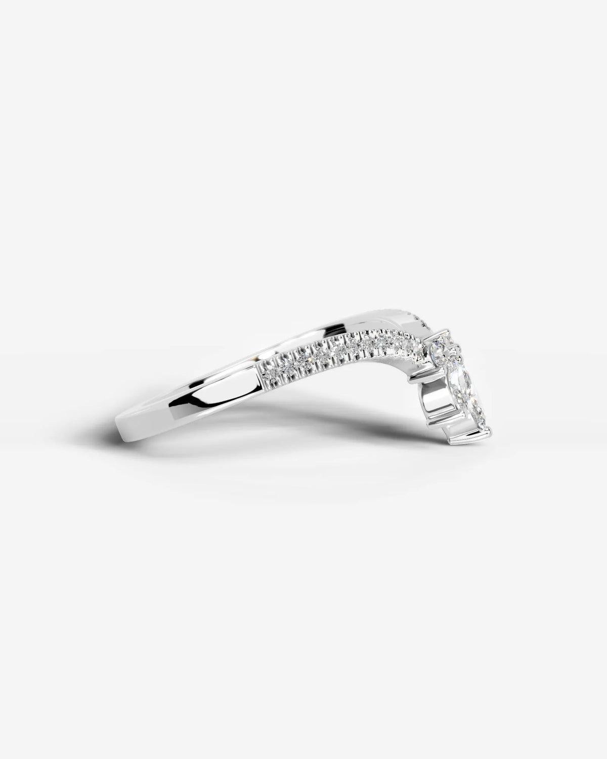 Lab Grown Diamond Curved Marquise Cluster Band Ring