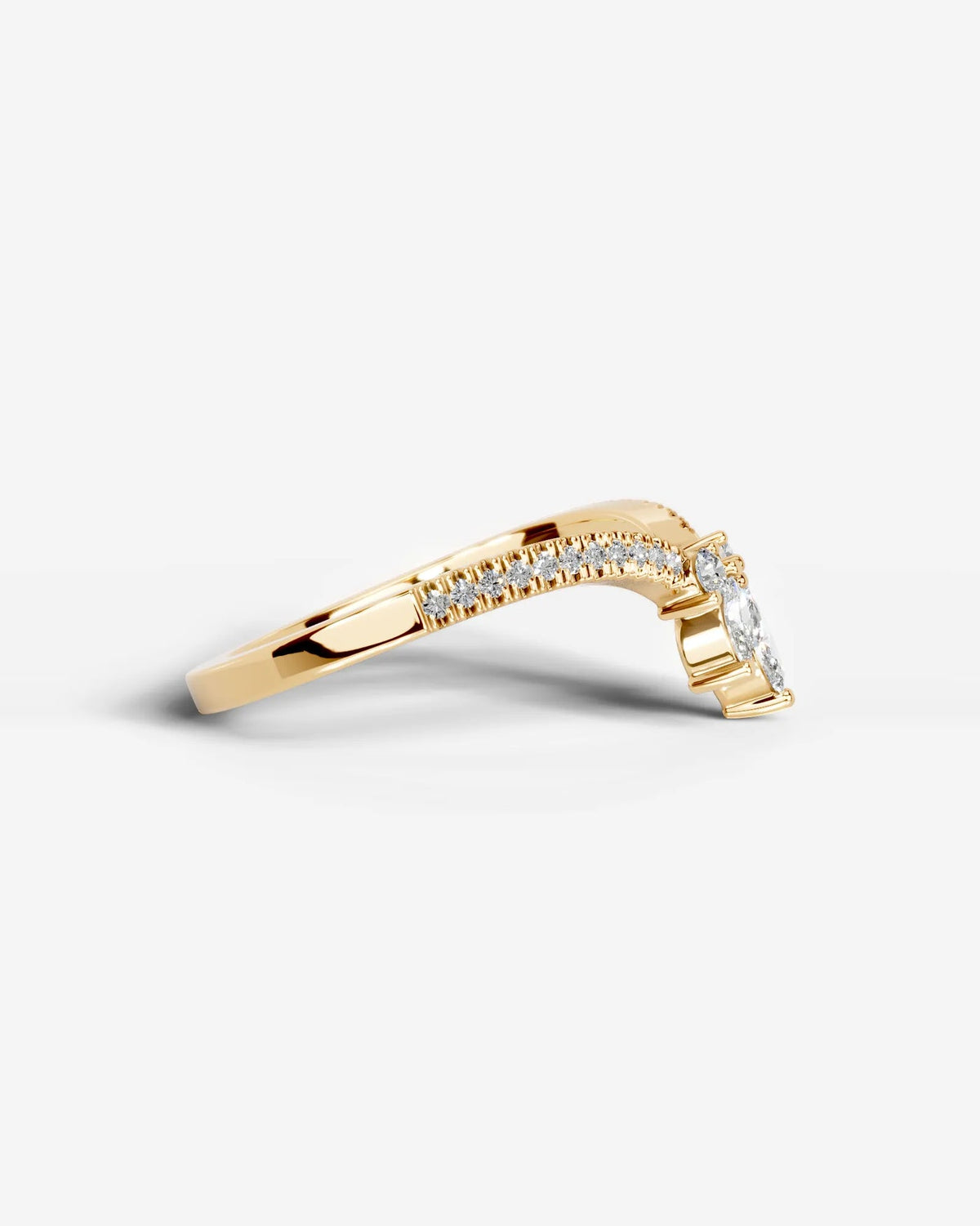 Lab Grown Diamond Curved Marquise Cluster Band Ring