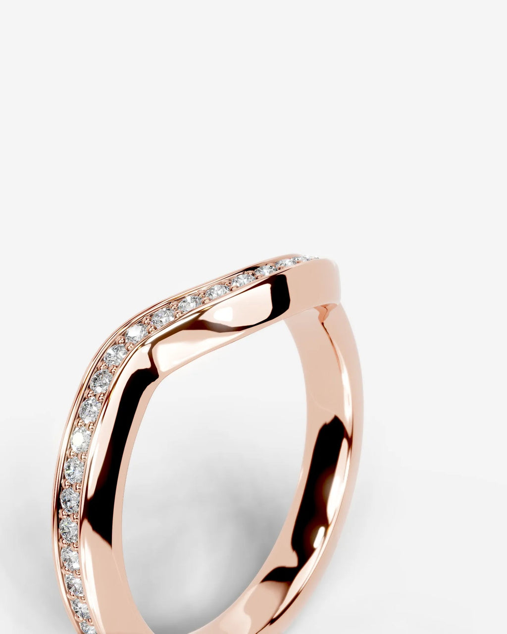 Lab Grown Diamond Curved Wave Contour Band Ring