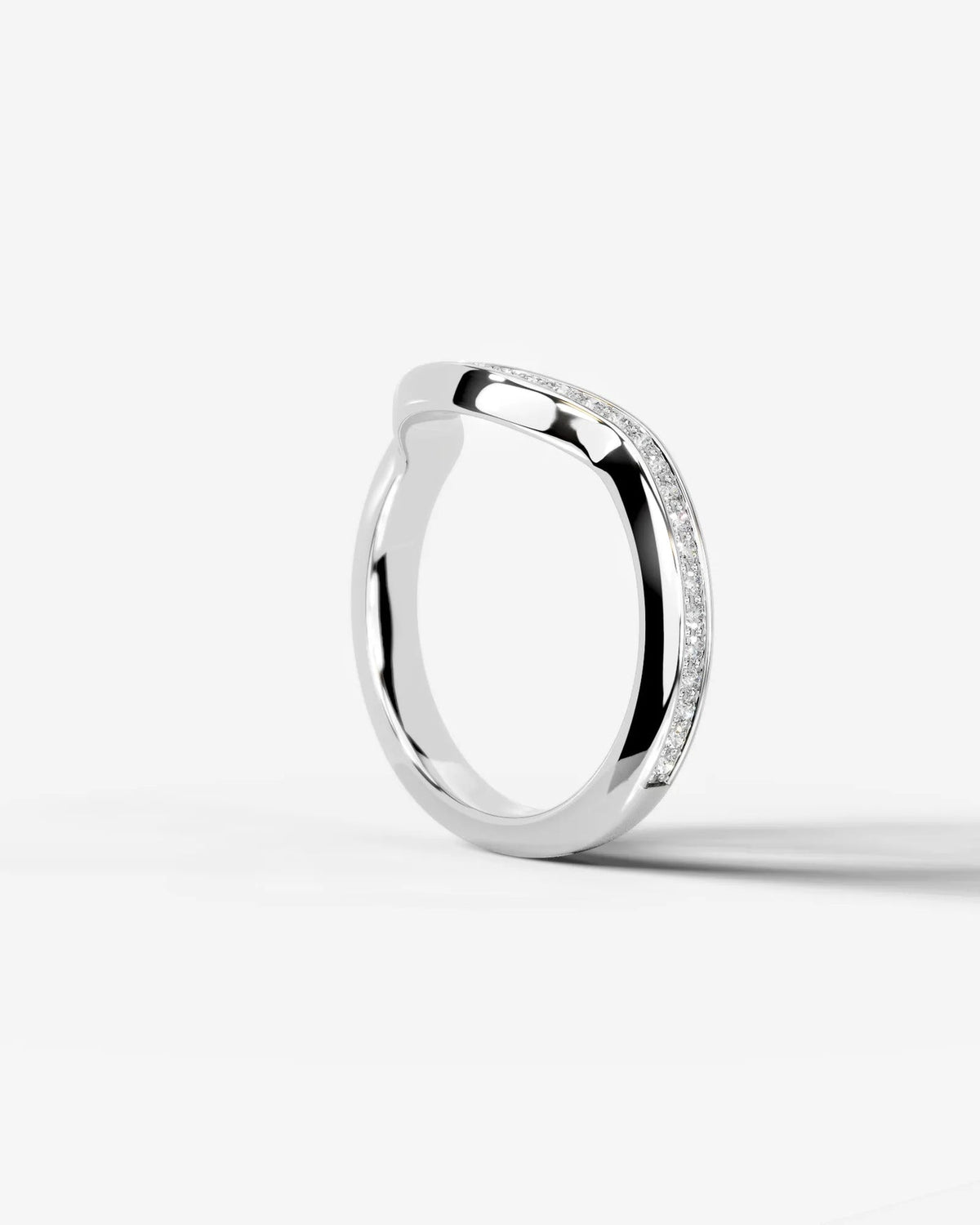 Lab Grown Diamond Curved Wave Contour Band Ring