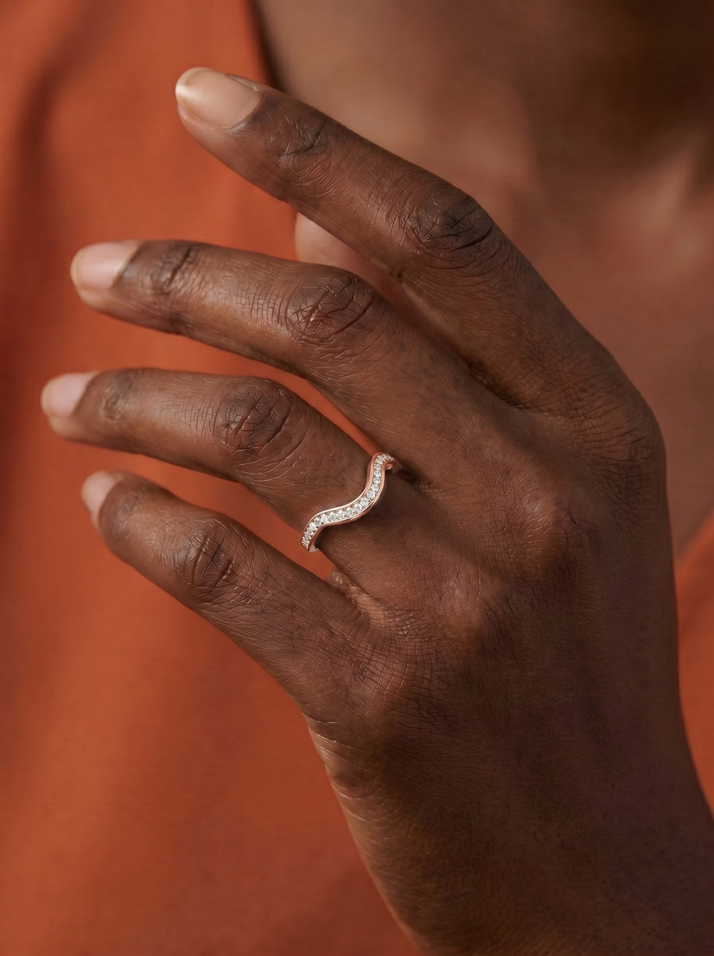 Lab Grown Diamond Curved Wave Contour Band Ring
