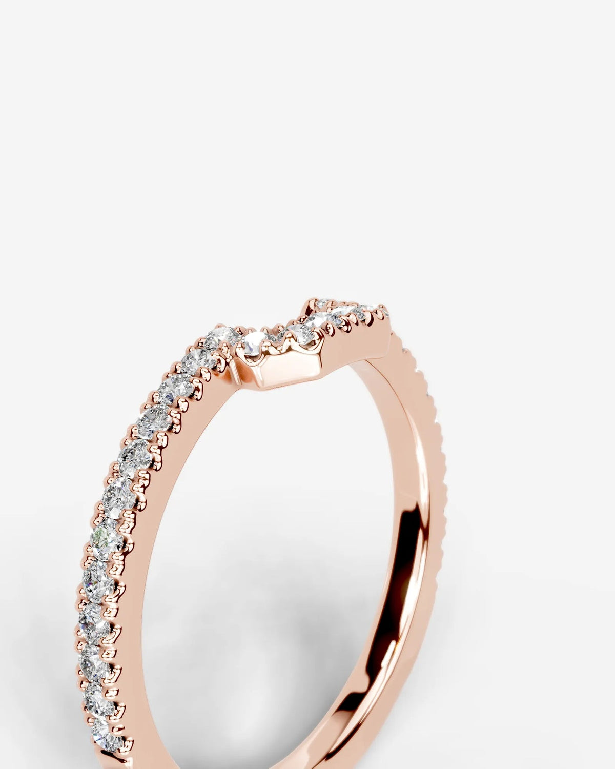 Lab Grown Diamond U-Shaped Curved Contour Band Ring