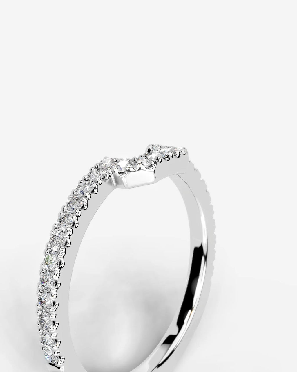 Lab Grown Diamond U-Shaped Curved Contour Band Ring