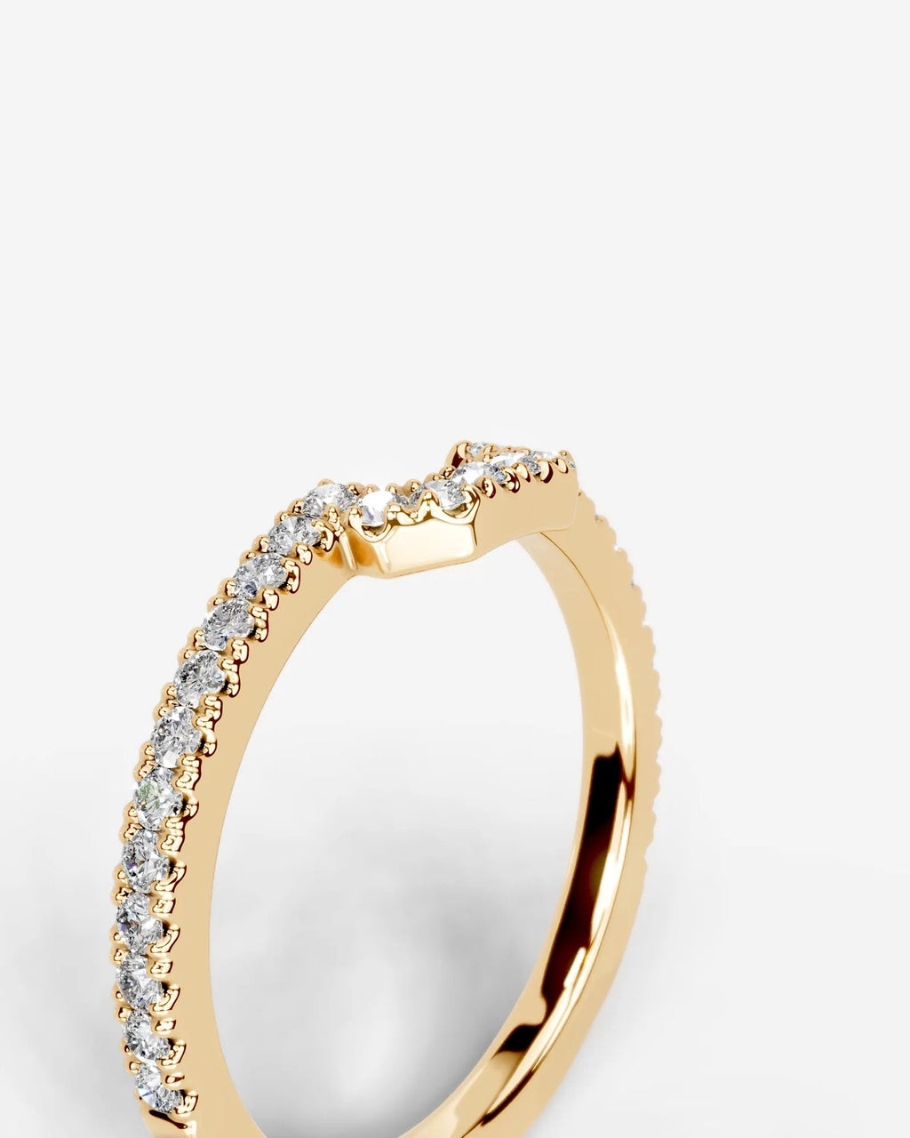 Lab Grown Diamond U-Shaped Curved Contour Band Ring