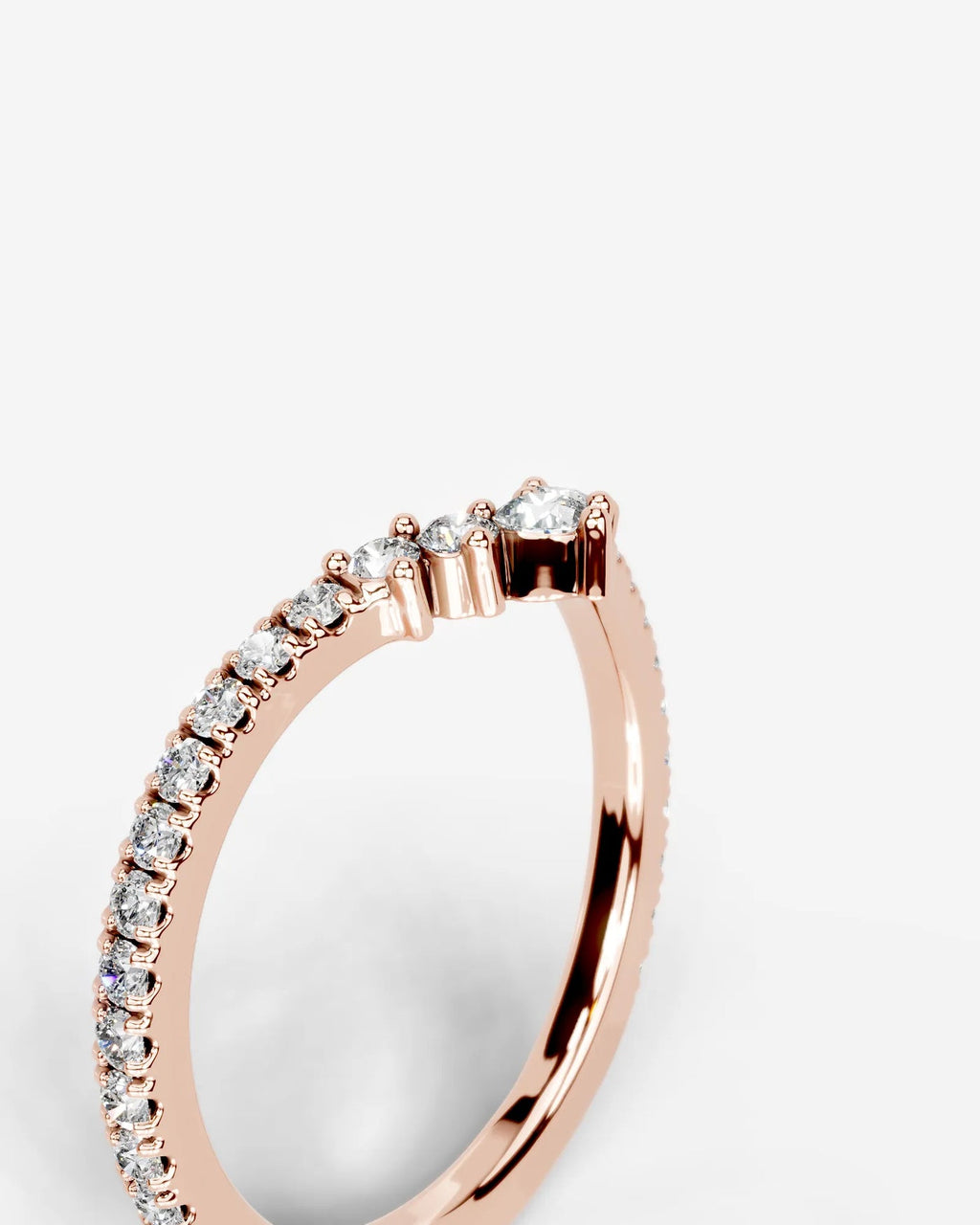 Lab Grown Diamond Curved Cluster Contour Band Ring