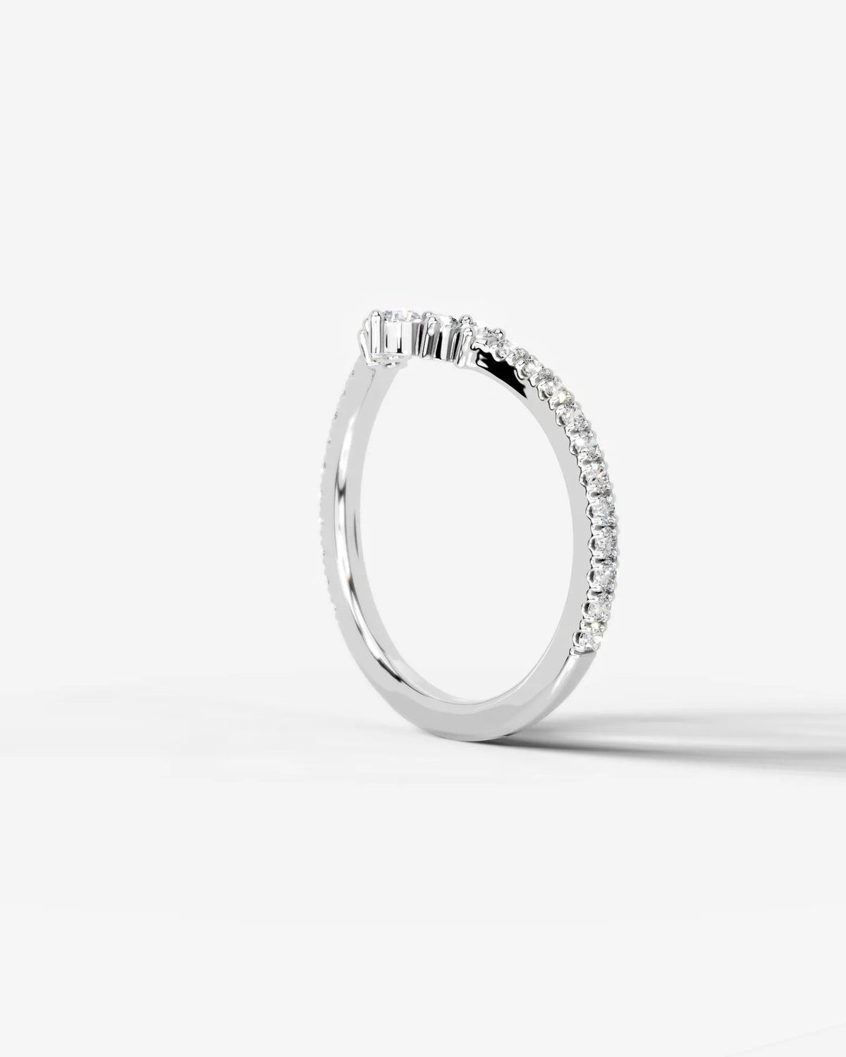 Lab Grown Diamond Curved Cluster Contour Band Ring