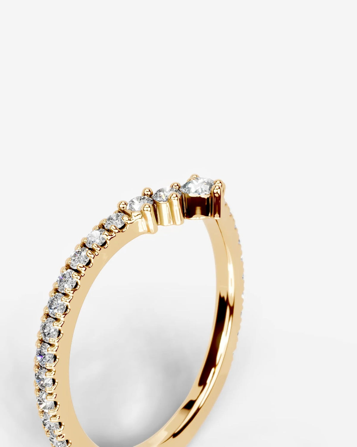 Lab Grown Diamond Curved Cluster Contour Band Ring
