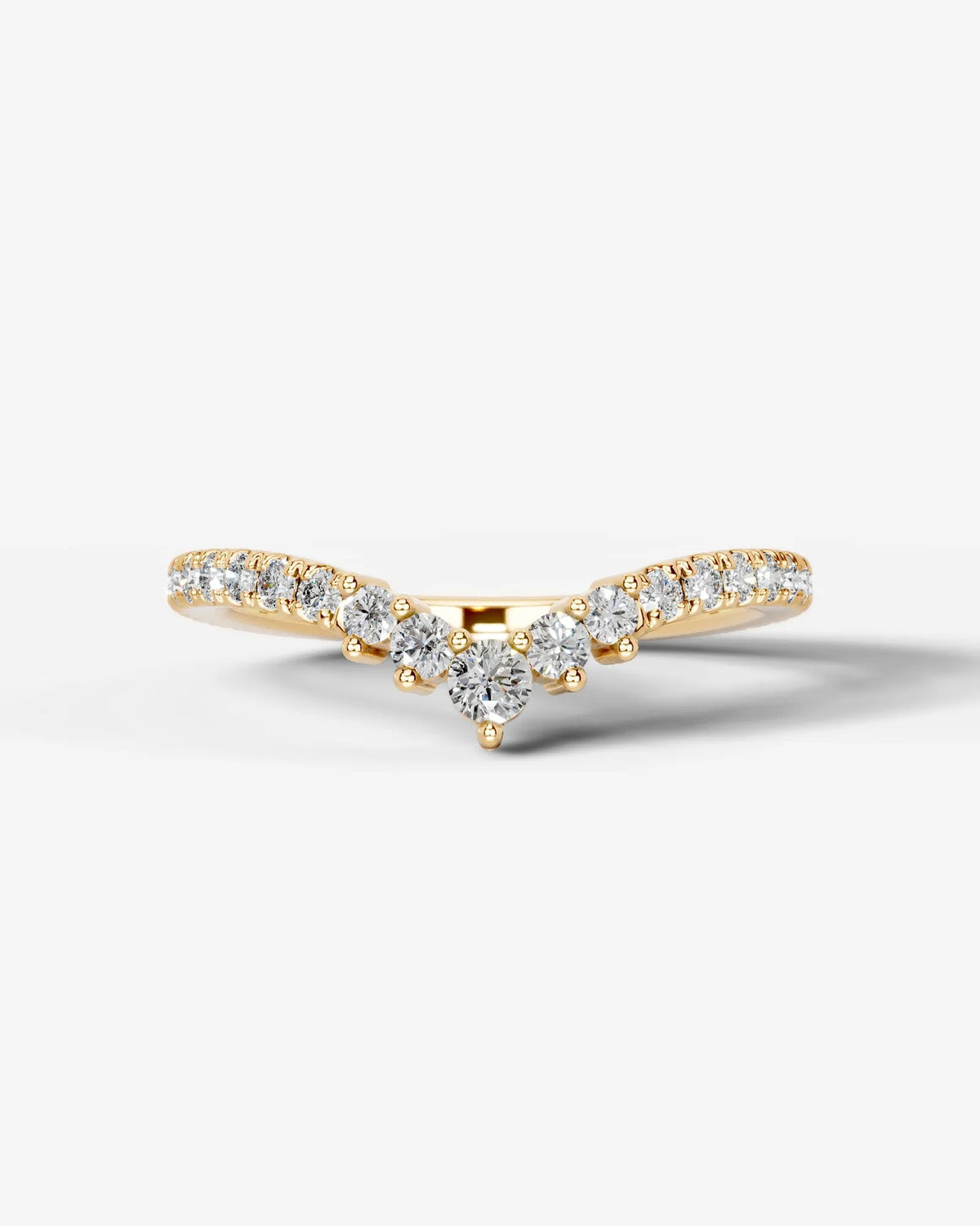 Lab Grown Diamond Curved Cluster Contour Band Ring