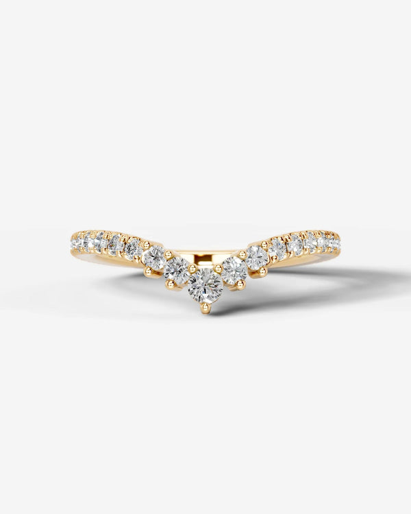 Lab Grown Diamond Curved Chevron Cluster Band Ring
