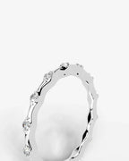 Lab Grown Diamond Round Cut Dot and Bar Bezel Eternity Wedding Band Ring