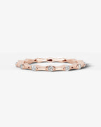 Lab Grown Diamond Round Cut Dot and Bar Bezel Eternity Wedding Band Ring