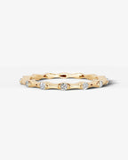 Lab Grown Diamond Round Cut Dot and Bar Bezel Eternity Wedding Band Ring