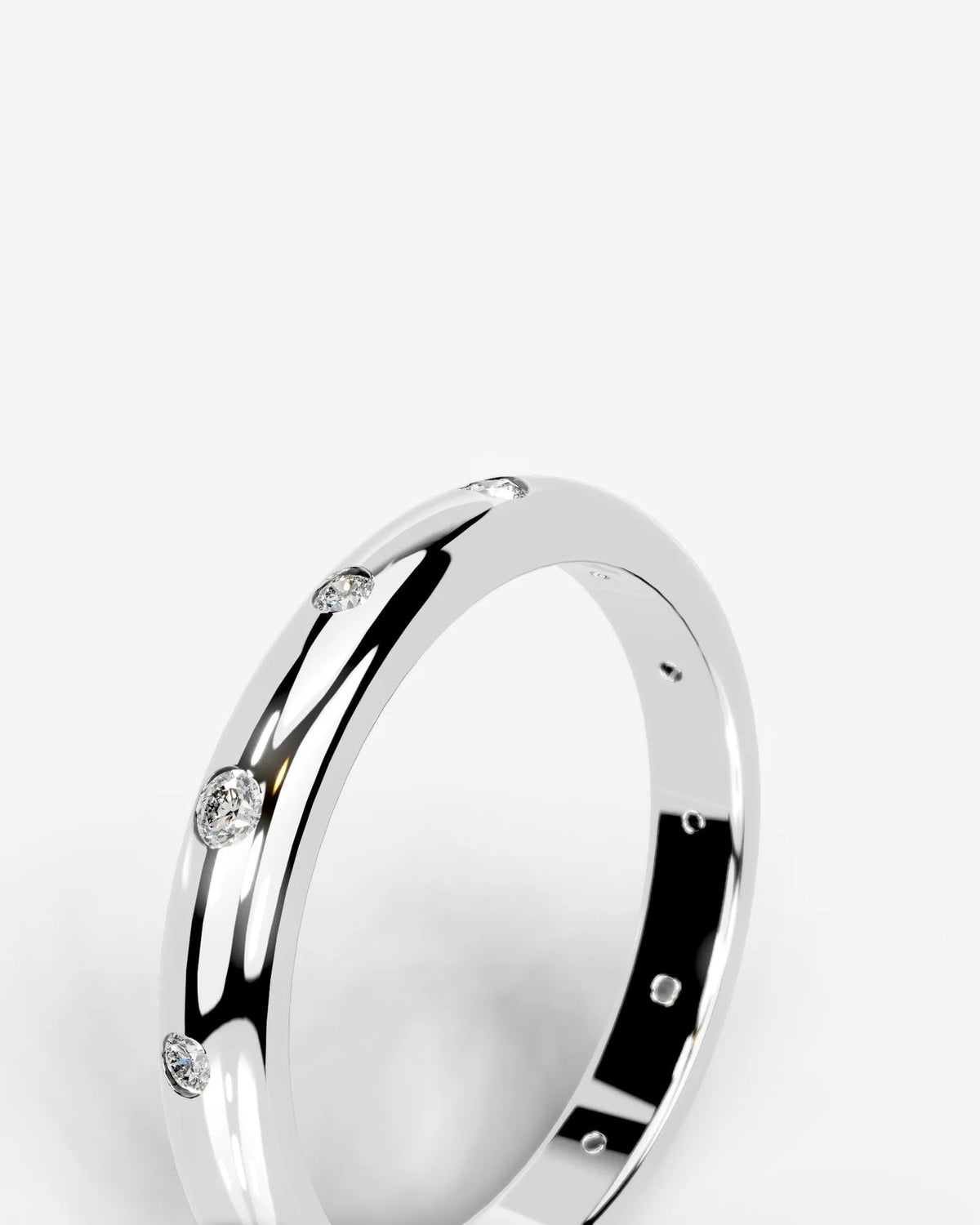 Lab Grown Diamond Floating Round Cut Accent Ring