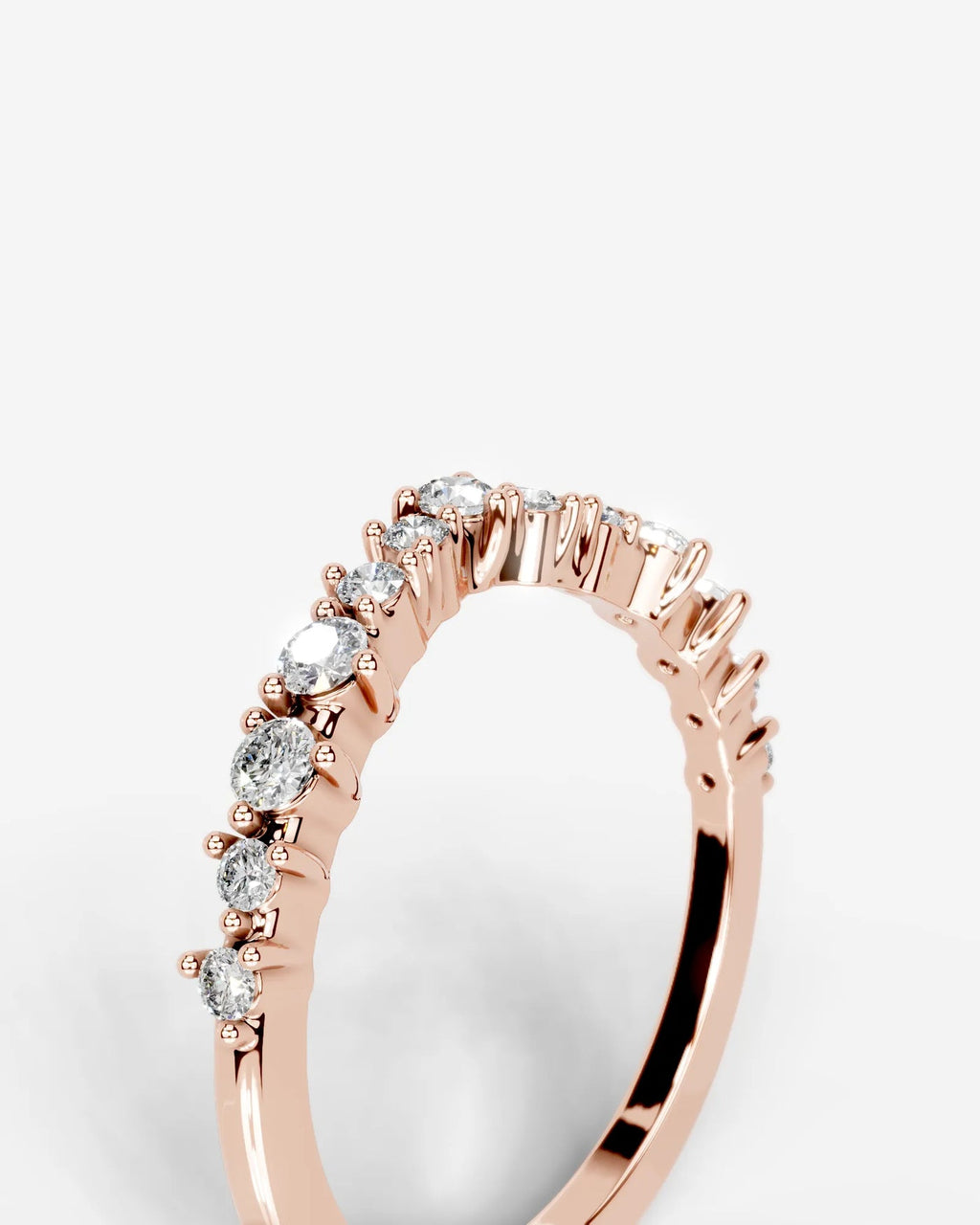 Lab Grown Diamond Curved Drop Cluster Band Ring