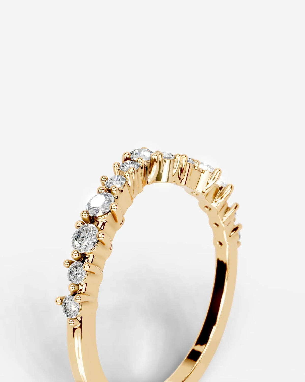 Lab Grown Diamond Curved Drop Cluster Band Ring