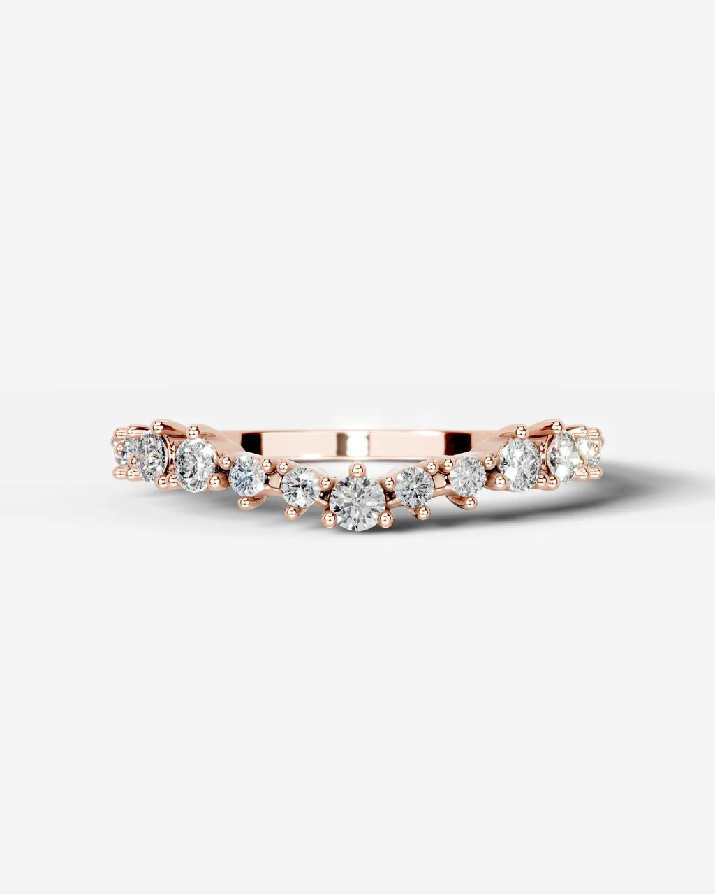 Lab Grown Diamond Curved Drop Cluster Band Ring