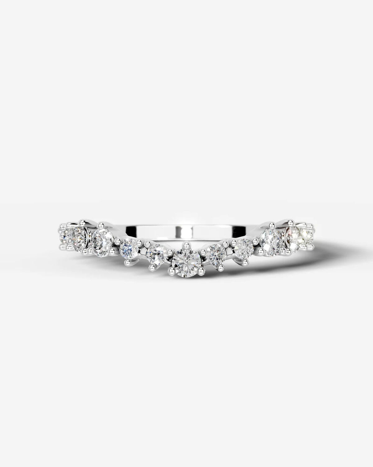 Lab Grown Diamond Curved Drop Cluster Band Ring