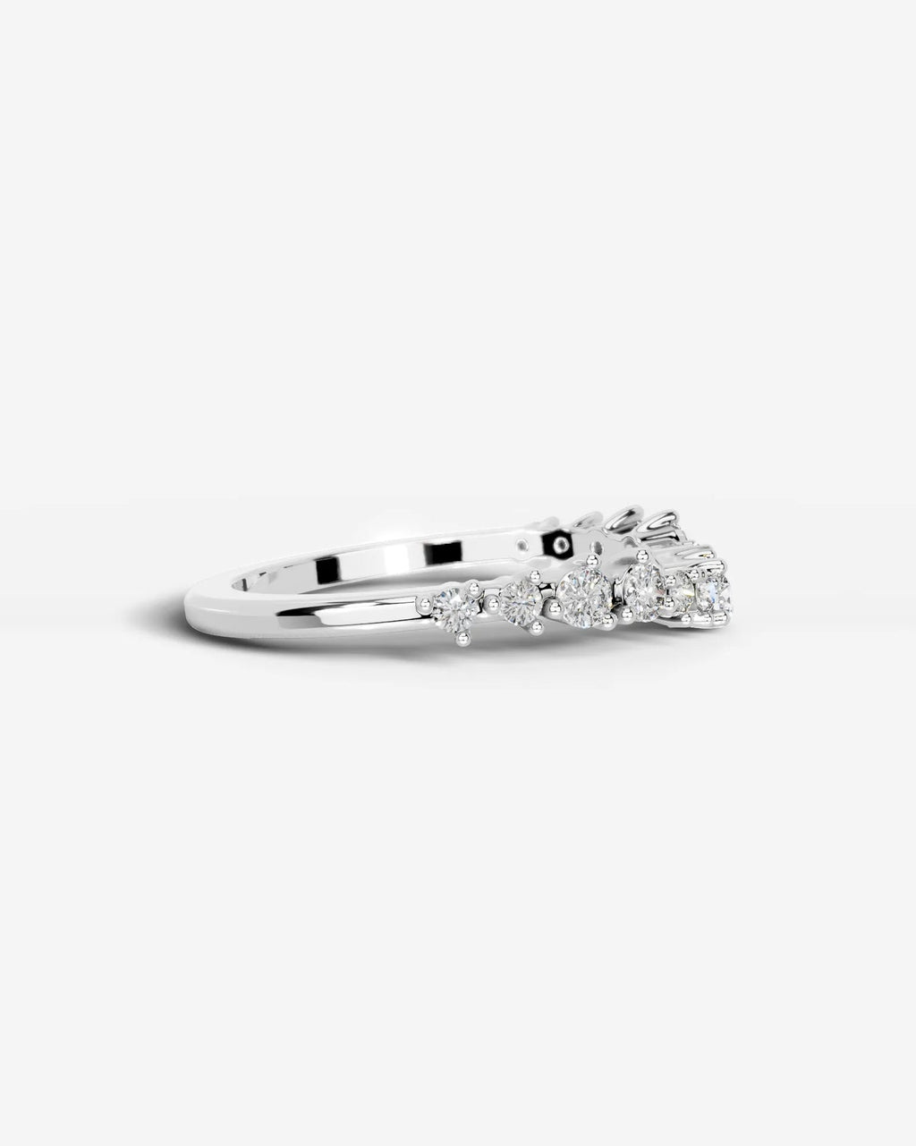 Lab Grown Diamond Curved Drop Cluster Band Ring