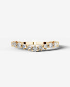 Lab Grown Diamond Curved Drop Cluster Band Ring