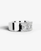 Lab Grown Diamond Elongated Radiant Cut Triple Row Pavé Wedding Band Ring