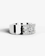 Lab Grown Diamond Oval Cut Triple Row Pavé Wedding Band Ring