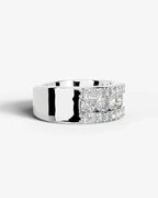 Lab Grown Diamond Round Brilliant Cut Triple Row Pavé Wedding Band Ring