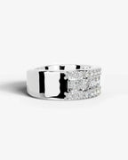 Lab Grown Diamond Cushion Cut Triple Row Pavé Wedding Band Ring