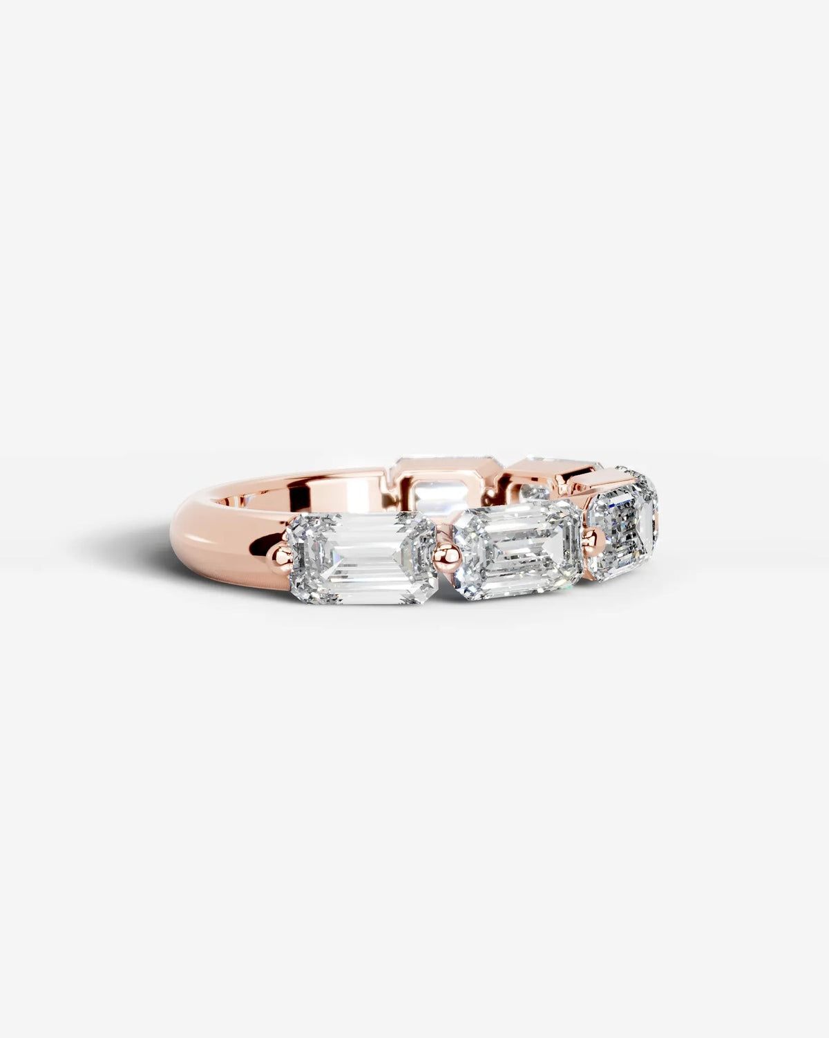 Emerald Cut Lab Grown Diamond Multi-Stone Classic Ring