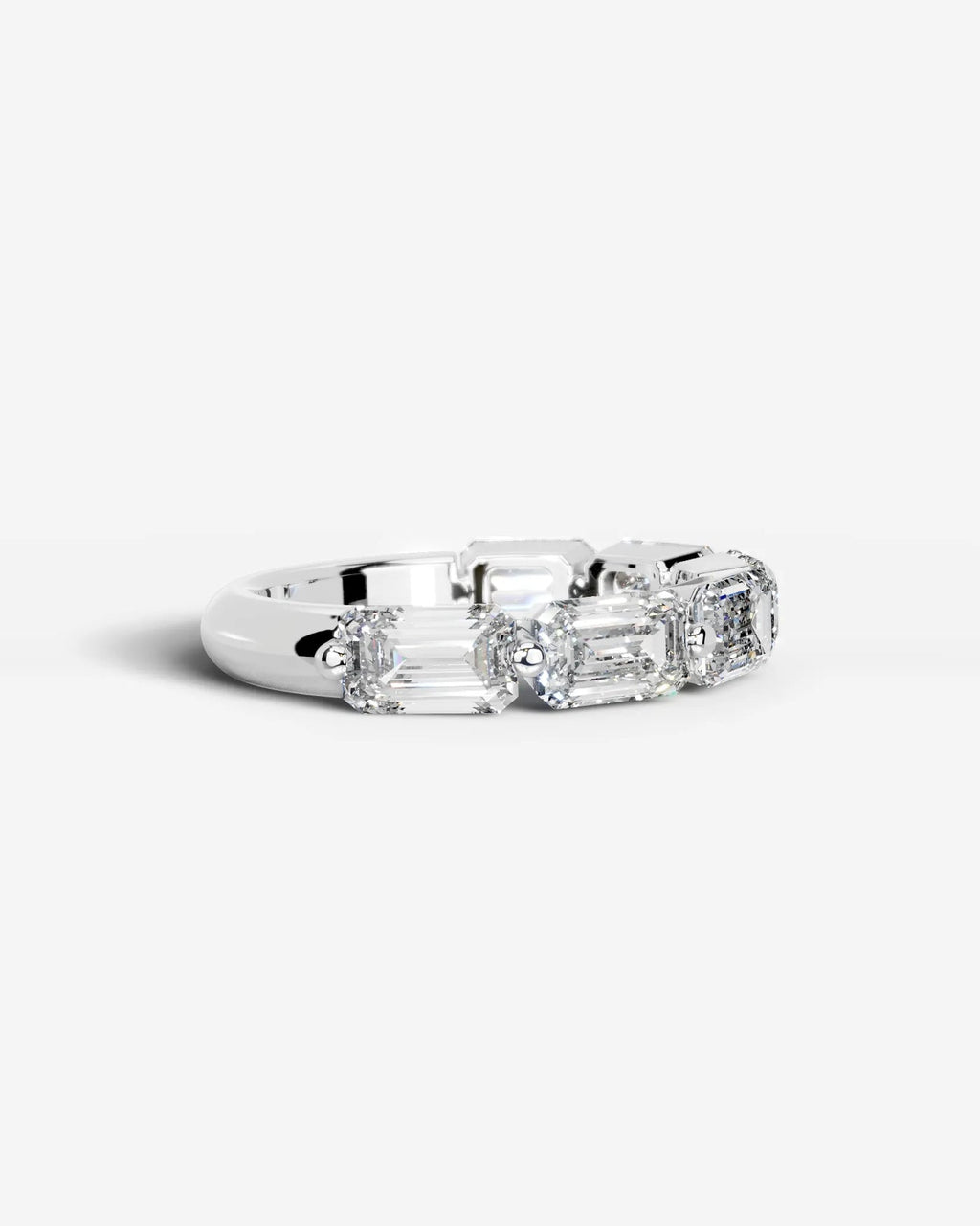 Emerald Cut Lab Grown Diamond Multi-Stone Classic Ring